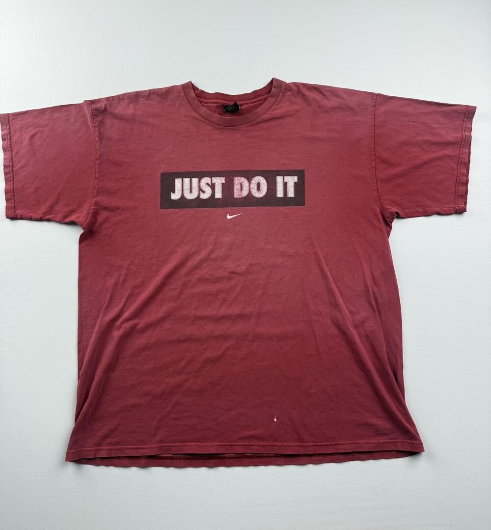 Vintage Nike Shirt Mens XL Red Just Do It Swoosh Graphic Tee Made In USA VTG